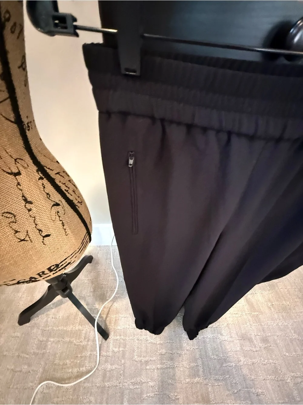 Tory Burch Black Elastic-Waist Jogger Pants